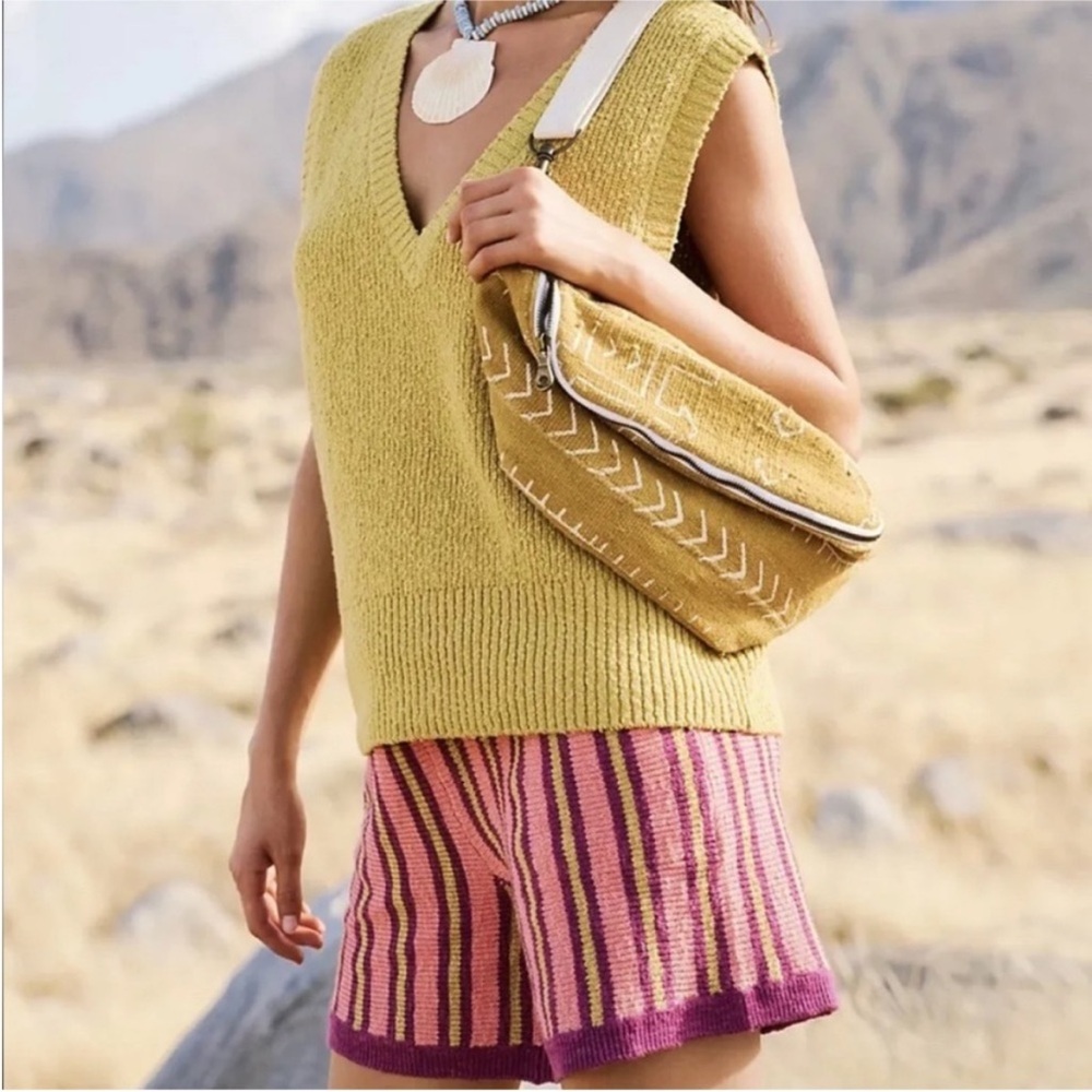 Free People Beach striped knit shorts